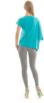 Asymmetrisch Gedrukt Topje Turquoise