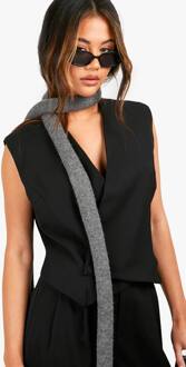 Asymmetrisch Tank Met Knopen Aan De Voorkant, Black - 40