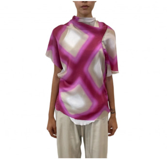 Asymmetrische Neckline Blousons Chemises Rick Owens , Pink , Dames - Xs,2Xs