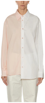 Asymmetrische Poplin Overhemd Marni , White , Dames - Xs,2Xs