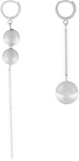 Asymmetrische Zilveren Huggies Oorbellen Dansk Copenhagen , Gray , Dames - ONE Size