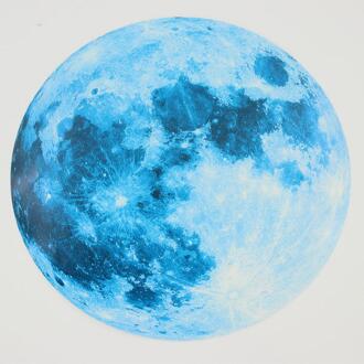 Asypets 30Cm Blauwe Maan 435Pcs Blauw Lichtgevende Moon Star Sticker 166Pcs Star Decal Decoratie 30cm blauw maan