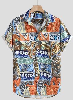 @ 2020new Arrivals Casual Print Shirt Heren Korte Mouw Button Tops Losse Mode Mannen Beach Hawaiian Shirt M-4xl XXXL