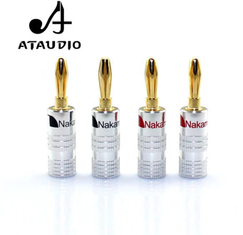 ATAUDIO 8pc Hifi Nakamichi Banana Plug High Quality Gold-Plated 24K Banana Jack