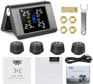 Atdiag Usb Solar Opladen Motorfiets Tpms Motor Bandenspanning Band Temperatuurbewaking Alarmsysteem Met 2 Externe Sensoren tire pressure