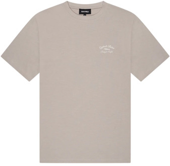 Atelier Milano T-Shirt Heren Taupe/Gebroken Wit Quotrell , Beige , Heren - 2Xl,Xl,L,M,S,Xs
