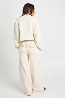 Ath Club Joggingbroek Met Handdoekstof-Applique En Rechte Pijpen, Cream - XS