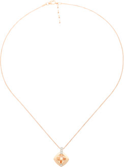 'Athena' Dames 925 Sterling Zilver Set: Ketting-Hanger + Oorbellen - Zilver/Roze SET-7113 Zilver en roségoud