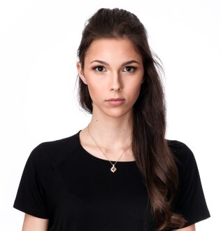 'Athena' Dames 925 Sterling Zilveren Ketting met Hanger - Zilver/Rosé ZH-7113 Zilver en roségoud - One Size