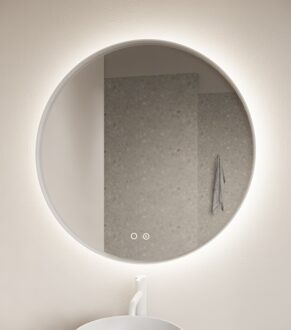Athena ronde spiegel mat wit 120cm met verlichting en verwarming
