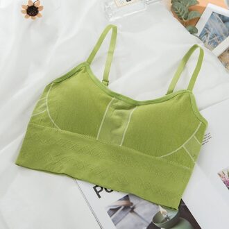 Athvotar Effen Kleur Naadloze V-hals Bralette Hemdje Push Up Verstelbare Crop Top Draadloze Vest Mouwloze Vrouwelijke Underwea fluorescerende groen
