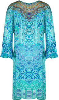 Atlantis 1929 Blue Short Kaftan Cover Up Blauw