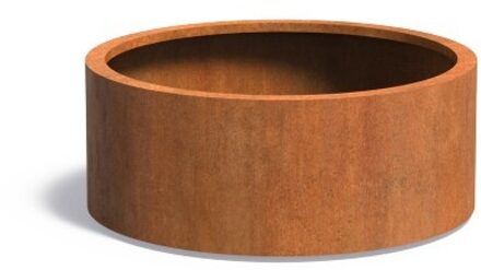 ATLAS cortenstaal 100x40 cm ronde plantenbak met wielen