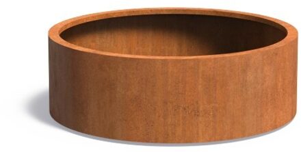 ATLAS cortenstaal 120x40 cm ronde plantenbak met wielen