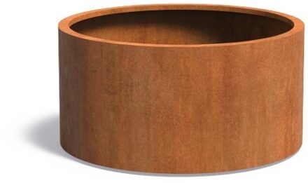 ATLAS cortenstaal 120x60 cm ronde plantenbak met wielen