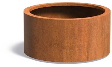 ATLAS cortenstaal 80x40 cm ronde plantenbak met wielen