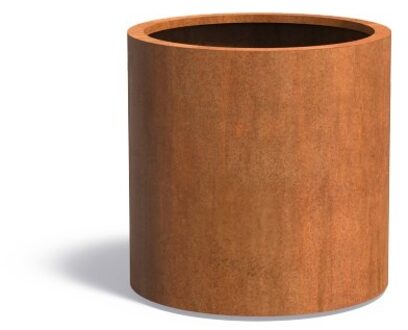 ATLAS cortenstaal 80x80 cm ronde plantenbak met wielen