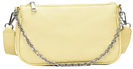 Atli 2 In 1 Pu Leer Effen Kleur Schoudertassen Voor Vrouwen Crossbody Tas Onderarm Zak sac Epaule A - geel