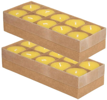 Atmosphera 20x stuks Citronella stomp kaarsjes 7 branduren geel