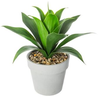 Atmosphera Aloe Vera kunstplant in pot van cement 34 cm - Kunstplanten Grijs