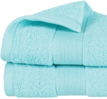 Atmosphera Badhanddoek - 4x - aqua lichtblauw - 50 x 90 cm - katoen - 450 grams - luxe handdoek