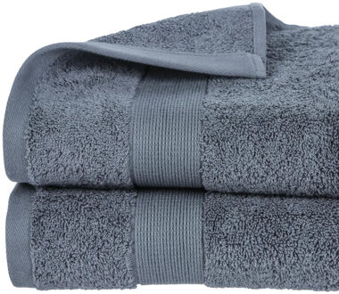 Atmosphera Badhanddoek - 4x - donkergrijs - 70 x 130 cm - katoen - 450 grams - luxe handdoek