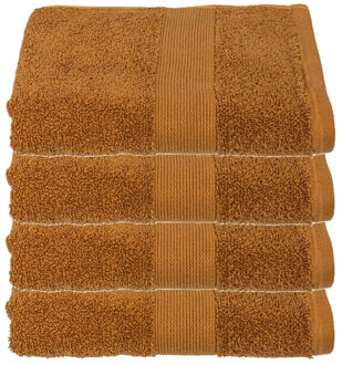 Atmosphera Badhanddoek - 4x - lichtbruin - 50 x 90 cm - katoen - 450 grams - luxe handdoek