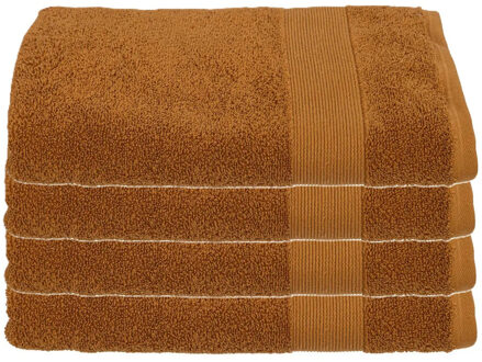 Atmosphera Badhanddoek - 4x - lichtbruin - 70 x 130 cm - katoen - 450 grams - luxe handdoek