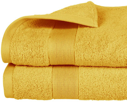 Atmosphera Badhanddoek - 4x - okergeel - 70 x 130 cm - katoen - 450 grams - luxe handdoek