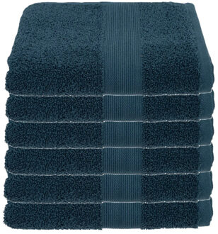 Atmosphera Badhanddoek - 6x - petrol blauw - 50 x 90 cm - katoen - 450 grams - luxe handdoek
