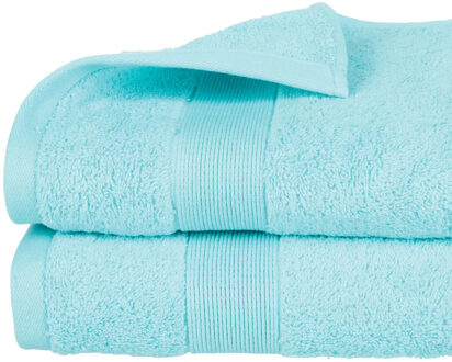 Atmosphera Badhanddoek - 8x - aqua lichtblauw - 70 x 130 cm - katoen - 450 grams - luxe handdoek