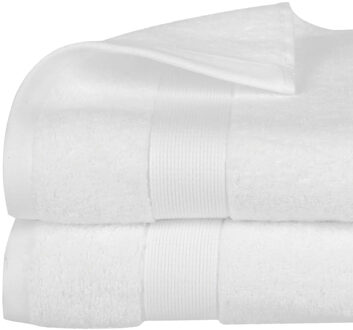 Atmosphera Badhanddoek - 8x - ivoor wit - 70 x 130 cm - katoen - 450 grams - luxe handdoek