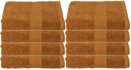 Atmosphera Badhanddoek - 8x - lichtbruin - 50 x 90 cm - katoen - 450 grams - luxe handdoek
