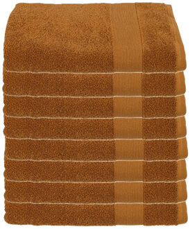 Atmosphera Badhanddoek - 8x - lichtbruin - 70 x 130 cm - katoen - 450 grams - luxe handdoek