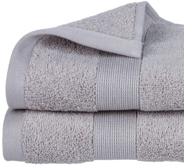 Atmosphera Badhanddoek - 8x - lichtgrijs - 50 x 90 cm - katoen - 450 grams - luxe handdoek