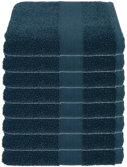 Atmosphera Badhanddoek - 8x - petrol blauw - 50 x 90 cm - katoen - 450 grams - luxe handdoek