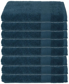 Atmosphera Badhanddoek - 8x - petrol blauw - 70 x 130 cm - katoen - 450 grams - luxe handdoek