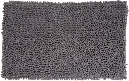 Atmosphera Badkamer kleedje/badmat voor de vloer - 50 x 80 cm - donkergrijs - Badmatjes
