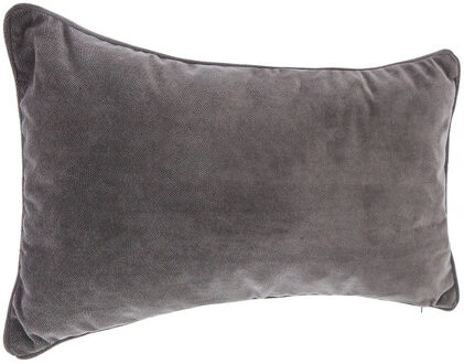 Atmosphera Bank/sierkussens huiskamer Sophia - 30 x 50 cm - Donkergrijs - polyester - met rits