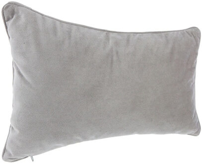 Atmosphera Bank/sierkussens huiskamer Sophia - 30 x 50 cm - Zilvergrijs - polyester - met rits - Sierkussens
