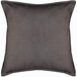 Atmosphera Bank/sierkussens huiskamer Sophia - 45 x 45 cm - donkergrijs - polyester - met rits - Sierkussens