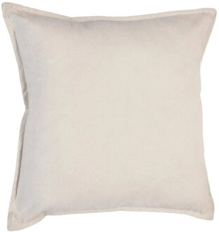 Atmosphera Bank/sierkussens huiskamer Sophia - 45 x 45 cm - Ivoor wit - polyester - met rits - Sierkussens