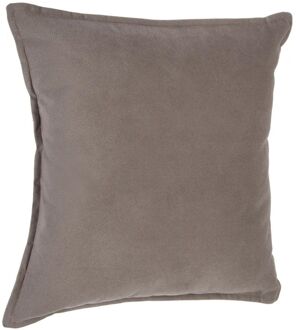 Atmosphera Bank/sierkussens huiskamer Sophia - 45 x 45 cm - taupe - polyester - met rits - Sierkussens