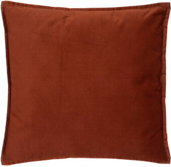 Atmosphera Bank/sierkussens huiskamer Sophia - 45 x 45 cm - Terracotta - polyester - met rits