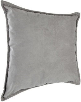 Atmosphera Bank/sierkussens huiskamer Sophia - 45 x 45 cm - zilvergrijs - polyester - met rits - Sierkussens