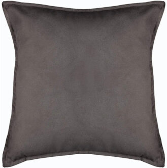 Atmosphera Bank/sierkussens huiskamer Sophia - 52 x 52 cm - Donkergrijs - polyester - met rits