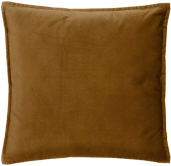 Atmosphera Bank/sierkussens huiskamer Sophia - 52 x 52 cm - Goud/bruin - polyester - met rits