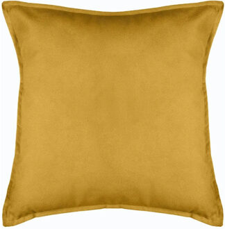 Atmosphera Bank/sierkussens huiskamer Sophia - 52 x 52 cm - Okergeel - polyester - met rits