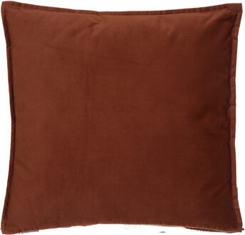 Atmosphera Bank/sierkussens huiskamer Sophia - 55 x 55 cm - Terracotta - polyester - met rits - Sierkussens Bruin