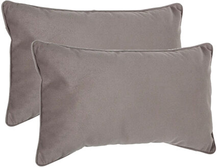 Atmosphera Bank/sierkussens Sophia - 2x stuks - 30 x 50 cm - polyester met rits